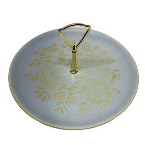 Red Wing Pottery #216 Blue Floral Tidbit Tray Plate